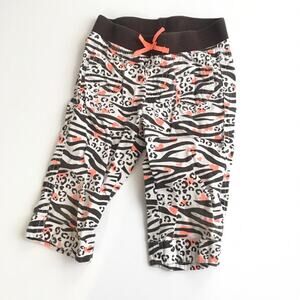 Toddler Girls Capri Pants sz 2T Brown Zebra Animal print pull on pants
